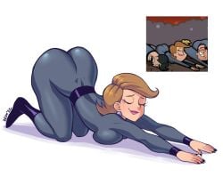 1girls ass ass_focus ass_up bodysuit breasts butt female female_only huge_ass mature_female medium_hair milf mother nickelodeon nicktoons skin_tight solo solo_female straight_hair tagme the_fairly_oddparents tight_clothing timmy's_mom yoga_pose zeshgolden