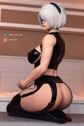 3d ass big_ass big_breasts blindfold breasts female lingerie nier nier:_automata nier_(series) patreon_username tagme tb25 twitter_username white_hair yorha_2b