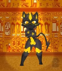 animal_crossing ankha ankha_(animal_crossing) ankha_ride_(minus8) anthro armor dancing darkgeno_(artist) egyptian futanari herm hi_res intersex legendary_pokemon meme nintendo pokémon_(species) pokemon solo video_games warmind zeraora zeta zeta_(zeraora)