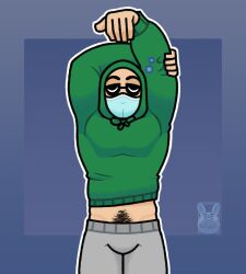 belly biceps bulge closed_eyes clothed flexing kwite male male_focus male_only muscular muscular_male pants pecs pubes pubic_hair sleepy somewhat_wholesome sweater sweater_lift therabit youtube