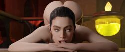 1girls 3d ahe_gao ass ass_up bent_over big_ass brown_hair completely_nude crungie daisy_ridley eyes eyes_rolling_back female female_only hair human human_only indoors jabba's_palace large_ass looking_pleasured lucasfilm lying nude nude_female on_stomach open_eyes rey rolling_eyes solo star_wars suggestive suggestive_look tatooine the_force_awakens tongue tongue_out top-down_bottom-up