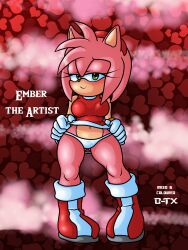 amy_rose anthro bladetigerx dress_lift embertheartist eulipotyphlan hedgehog looking_at_viewer mammal presenting_panties solo sonic_(series)