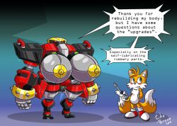 big_breasts e-123_omega fox miles_prower robot sega sonic_(series) sonic_forces sonic_the_hedgehog_(series) tails tails_the_fox thebrave