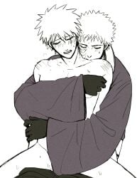 2boys anal bite_mark blush closed_eyes clothed_male_nude_male gay gloves hatake_kakashi implied_sex kakashi_hatake male male/male male_focus multiple_boys naruto naruto_(series) naruto_shippuden nude open_mouth reverse_cowgirl_position scar scar_on_face sex sex_from_behind short_hair sitting sitting_on_person spiked_hair straddling uchiha_obito wide_sleeves yaoi