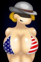 1girls 2022 big_breasts bikini bikini_top breasts charlotte_(dead_ahead) cowboy_hat dead_ahead female female_only hat human looking_at_viewer magalnik patriotic_clothing self_upload smile smiling smiling_at_viewer tagme usa white_skin white_skinned_female