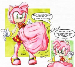 after_vore amy_rose anthro belly big_belly dialogue duo female female_pred hi_res killboo male male/female oral_vore same_size_vore sega sonic_(series) sonic_the_hedgehog_(series) speech_bubble stomach_bulge tails vore