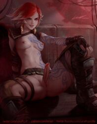 1futa anus areolae borderlands borderlands_2 breasts casual clitoral_futanari dickgirl functionally_nude futa_only futa_sans_balls futanari human intersex lerapi lilith_(borderlands) nipples pale_skin penis pussy siren_(borderlands) solo spread_legs tattoo