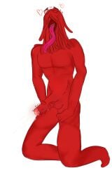 ahe_gao cum don't_hug_me_i'm_scared long_penis long_tongue male_only masturbation muscular red_guy_(dhmis)