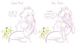 1girls ass bubble_ass bubble_butt fart fart_fetish farting farts female female_only mario_(series) monochrome musical_note nintendo oddtenn princess princess_peach princess_peach_(movie) smell smelly solo solo_female super_mario_bros._(2023_film) tears tenuousoddity text text_bubble wide_hips