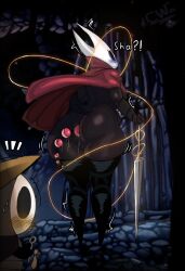 2025 2_horns absurd_res ambiguous_gender anal anal_beads anal_beads_in_ass anal_sex anthro arthropod arthropod_abdomen ass big_butt biped black_clothing black_eyes black_legwear black_stockings blush cartoonwizzard cloak cloak_only clothing duo female female_focus genitals hi_res holding_melee_weapon holding_object holding_weapon hollow_knight hollow_knight:_silksong hollow_knight_(franchise) horn hornet_(hollow_knight) huge_butt larger_female legwear melee_weapon nail_(weapon) object_in_ass penetration rear_view red_cloak red_clothing sex_toy sex_toy_in_ass sex_toy_insertion sherma_(hollow_knight:_silksong) size_difference solo_focus standing stockings team_cherry thick_thighs thigh_highs vulva weapon
