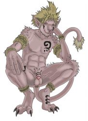 1boy anthro anus ass balls bluevon feline franma-chan furry male male_only nipples nude penis solo tattoo tribal uncut