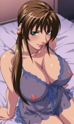 1girls adult adult_female aged_up ai_generated babydoll bare_legs bare_shoulders bible_black bible_black_new_testament big_breasts breasts brown_hair busty chemise cleavage cowboy_shot curvaceous curvy curvy_body curvy_female curvy_figure dutch_angle earrings faustlikeai female female_focus female_only from_above g-string gown hair_over_shoulder high_resolution imari_kurumi jewelry lingerie lips lipstick long_hair looking_at_viewer makeup no_bra no_bra_under_clothes oppai panties pinup ponytail revealing_clothes see-through see-through_clothing shin_bible_black side_ponytail sitting sitting_on_bed skimpy skimpy_clothes sleepwear sleeveless slim_waist smile smiling smiling_at_viewer solo teal_eyes thighs viewed_from_above wide_hips young_adult young_adult_female