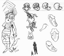 andres_chung_jr anthroness bible cast dragonmorph iguana lizard model_sheet scalie sketch straight_hair