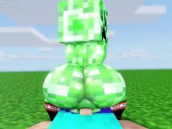 3d anal_sex animated anus ass balls bee bee_(minecraft) big_ass big_penis creeper creeper_(minecraft) duo feral gay gay_sex huge_ass male male/male minecraft minecraft_mob mojang muitetul no_sound penis puffy_anus sex steve_(minecraft) tagme video