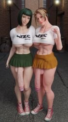 3d ela_(rainbow_six) futa_only futanari huge_cock iq_(rainbow_six) rainbow_six_siege sourcemaker standing tagme