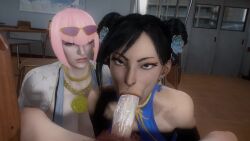 3d animated blowjob blowjob_face chun-li manon_legrand oral street_fighter street_fighter_6 tagme video virt-a-mate virtamate
