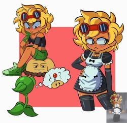 1girls ambiguous_penetration anthro anthrofied ass breasts female flora_fauna peashooter_(pvz) plant plant_girl plant_humanoid plantie plants_vs._zombies plants_vs_zombies popcap_games potato_mine_(pvz) pussy solar_flare_(peargor) solar_flare_(pvz) sunflower_(pvz) vleiz_4rt