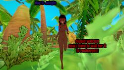 breasts dark-skinned_female dark_skin embarrassed embarrassed_female embarrassed_naked_female embarrassed_nude_exposure embarrassed_nude_female enf female hairy_pussy jungle koikatsu koikatsu_(medium) naked naked_female nude nude_female pocket_watch running senftember senftember_(2025) tattoo two_tone_hair xboxking37