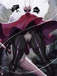 1girls 2_horns alternate_body_type alternate_breast_size arthropod artist_name big_ass big_breasts big_butt black_body black_skin breasts bubble_ass bubble_butt bug bug_girl female female_only hollow_knight hollow_knight:_silksong hornet_(hollow_knight) large_ass large_breasts large_butt looking_at_viewer low-angle_view pubic_hair silksong team_cherry torturechan