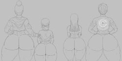 4girls ass_chart big_ass bra_(dragon_ball) bulma_briefs chichi dragon_ball dragon_ball_gt dragon_ball_super dragon_ball_z fat_ass milf pan_(dragon_ball) sketch