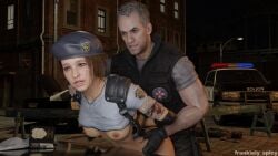 3d asian asian_female badge beret blender blue_eyes bob_cut bobcut breasts breasts_out brown_hair capcom city city_background city_destruction cityscape female female/male female_focus frankiely_spicy fucked fucked_from_behind fucked_into_submission fucked_senseless jill_valentine jill_valentine_(sasha_zotova) male male/female male_penetrating male_penetrating_female nikolai_zinoviev nipples outdoors outercourse outside pale-skinned_female pale-skinned_male pale_skin police police_badge police_car police_hat police_officer police_uniform policewoman raped resident_evil resident_evil_3 resident_evil_3_remake restrained restrained_female russian shirt shirt_lift shirt_up short_hair street