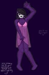 1boy arm_hair arm_up black_hair body_hair bottomless cuntboy cuntboy_only facial_hair forsaken_(roblox) happy_trail hip_dips hips leg_hair lingerie male male_only mask noli noli_(forsaken) pink_clothing pink_lingerie pubic_hair purple_hair purple_skin roblox roblox_game roblox_myth robloxian scene_hair self_upload text trans_man transmasc visible_ribs white_face