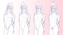 ball_gag ballsack chastity_cage date_everything erection gay jerryriganims naked scandalabra sissy sketch tiny_penis