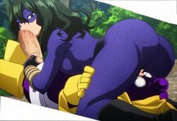 69 69_position ai_generated blowjob boku_no_hero_academia fat_ass green_hair huge_cock mineta_minoru minoru_mineta my_hero_academia purple_hair setsuna_tokage size_difference thick_thighs tokage_setsuna