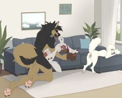 absurd_res after_sex after_vaginal animal_genitalia animal_vulva anthro anthro_on_feral anthro_penetrating anthro_penetrating_feral anus ass balls banzai.puppy belfort_and_lupin bestiality canid canine canine_genitalia canine_vulva canis domestic_dog erection female female_penetrated feral feral_penetrated genitals german_shepherd group herding_dog hi_res honey_(housebroken) housebroken large_insertion male male/female male_penetrating male_penetrating_female mammal nude pastoral_dog penetration penile penile_penetration penis ponne_(belfort_and_lupin) poodle rip_(psy101) sex sheepdog simple_background tail tongue trio vaginal_penetration vulva zoophilia