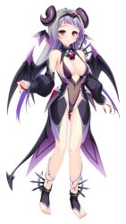 ass_visible_through_thighs barefoot black_horns black_leotard black_sleeves black_wings breasts chest_jewel cleavage closed_mouth covered_navel dark_exs-tia_abyssus demon_girl demon_horns demon_tail demon_wings detached_sleeves earrings female fingernails floating_hair full_body game_cg gradient_hair grey_hair hairband head_wings highleg highleg_leotard horns jewelry kamitsurugi_ouka kouyoku_senki_exs-tia_concert kunijima_chiaki large_breasts leotard long_hair long_sleeves looking_at_viewer multicolored_hair nail_polish non-web_source official_art purple_hair red_eyes red_nails sharp_fingernails shiny_skin sideboob smile solo standing tachi-e tail toeless_legwear transparent_background two-tone_hair variant_set very_long_hair wings