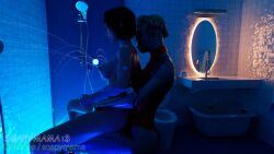 3d 3d_(artwork) 3d_render 3dcg atomic_heart bathroom blender_(software) blender_cycles blue_lighting breast_milk_squirting crotch_rub erect_nipples female female_pubic_hair final_fantasy lactating lactating_without_expressing lactation lactation_without_expressing laundry_basket left_(atomic_heart) machine_sex masturbating_other masturbation milk milk_spray milk_squirt mirror nipple_stimulation nipples nude nude_female one-piece_swimsuit orange_one-piece_swimsuit robot robot_girl robot_humanoid robot_on_female robot_on_human rubbing_nipple rubbing_nipples rubbing_pussy short_hair short_hair_female shower_(place) shower_curtain shower_head shower_masturbation shower_room soap soap_bubbles soap_suds soapy_breasts soapymama the_twins_(atomic_heart) tifa_lockhart toilet toilet_paper