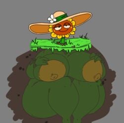 1girls areolae ass ass_from_the_front ass_visible_through_thighs big_ass big_breasts big_butt breasts bubble_ass bubble_butt cynthia_(asinine247) female flower grabbing_own_breast grass green_skin hat huge_ass huge_breasts huge_hips huge_thighs large_ass large_breasts naked naked_female original original_character plant_humanoid plants_vs_zombies pussy sillychubbytoad smile solo solo_female sunflower sunflower_(pvz) thick_ass thick_thighs wide_hips