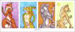 2007 4boys anthro canine canine_penis cheetah cum feline fox fruit fur furry hyena knot male nude pac-man penis sheath shinigamigirl wolf
