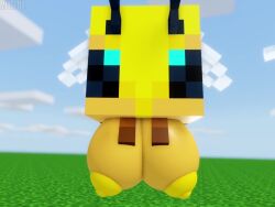 1boy 3d animated anus ass balls bee bee_(minecraft) big_ass big_breasts big_penis both_sexes_in_same_situation breasts busty_feral duo female feral huge_ass looking_at_viewer male minecraft minecraft_mob mojang muitetul nipples no_sound penis puffy_anus pussy steve_(minecraft) tagme video