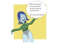 blue_hair blue_skin dreamworks female funny meet_the_gillmans meme meta talking_to_viewer tentacle tentacle_hair text