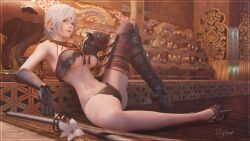 1girls 3d bifrost3d big_breasts blender breasts female female_only kaine_(nier) large_breasts looking_at_viewer nier nier_replicant solo