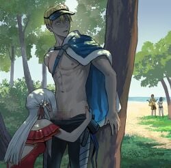 1boy 1boy1girl 1girls against_tree alternate_costume beach bikini black_bikini black_swimsuit blowjob byleth_(fire_emblem) byleth_(fire_emblem)_(female) byleth_(summer)_(fire_emblem)_(female) censored claude_von_riegan claude_von_riegan_(summer) clothed_female clothed_sex dimitri_alexandre_blaiddyd dimitri_alexandre_blaiddyd_(summer) edelgard_von_hresvelg edelgard_von_hresvelg_(summer) fellatio female femdom fire_emblem fire_emblem:_three_houses fire_emblem_heroes hiding implied_oral incest male male/female male_swimwear malesub mosaic_censoring nintendo ntr official_alternate_costume one-piece_swimsuit oral public public_sex red_swimsuit redaster8 stealth_fellatio stealth_sex straight swimsuit teenager tree white_hair