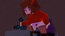 1boy 1boy1girl 1girls 3d animated breasts brown_hair drispysik female half-dressed hikka_(drispysik) human humanoid looking_at_partner male male/female mine-imator minecraft monster no_panties outside pillager_(minecraft) red_eyes riding riding_penis stockings sword tagme vaginal_penetration