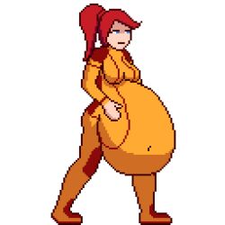 animated belly belly_bulge big_belly burp burping draconicsyntax female_pred indigestion pixel_art project_g.l.u.t.t. rippling_stomach same_size_vore skin_tight sprite struggling vore white_background