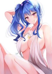 1girls absurd_res absurdres artist_name artist_signature azur_lane backless_dress backless_outfit bangs bare_shoulders big_breasts blue_hair blush blush_lines blushing_at_viewer breasts cleavage dress earrings evening_gown female female_focus female_only grey_dress hair_between_eyes hair_ornament hairclip halter_dress halterneck heart heart-shaped_pupils hi_res high_resolution highres jewelry large_breasts light-skinned_female light_skin looking_at_viewer necklace nenobi_(nenorium) only_female pink_eyes plunging_neckline revealing_clothes shiny shiny_hair side_ponytail sidelocks silver_dress simple_background sitting smile smiling smiling_at_viewer solo solo_female solo_focus st._louis_(azur_lane) st._louis_(luxurious_wheels)_(azur_lane) symbol-shaped_pupils thighs white_background