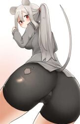 daebom grey_hair maus pussy_visible_through_clothes red_eyes tagme tail war_thunder