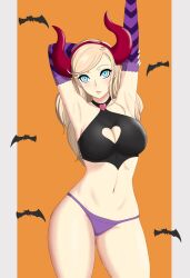 2022 ann_takamaki armpit armpits arms_above_head arms_behind_back arms_behind_head arms_up atlus big_breasts big_thighs blonde_hair blue_eyes breasts female_only gloves heart_cutout light-skinned_female light_skin nahone_peko panties persona persona_5 shiny_breasts shiny_skin solo_female thick_thighs thighs yellow_hair