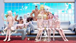 6boys 6girls artoria_pendragon astolfo_(fate) blush bunny_ears character_request cum cum_drip cum_in_pussy cum_on_body cum_on_breasts cum_on_face deltarion embarrassment fate/grand_order fate_(series) happy jeanne_d'arc_(fate) mash_kyrielight masturbation multiple_penises nero_claudius_(fate) office screenshot sex shy tagme uncensored