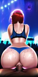 ai_generated big_ass creampie ginger_hair male_pov nai_diffusion original pov rave red_hair reverse_cowgirl_position riding sex stable_diffusion vaginal_penetration