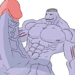 abs anthro balls bara barazoku big_balls big_biceps big_pecs big_penis bughemoth excessive_size generation_1_pokemon genitals huge_balls huge_cock hyper hyper_genitalia hyper_penis luigiman machoke male male_only narrowed_eyes nintendo nipples pecs penis pokemon pokemon_(species) solo squint video_games