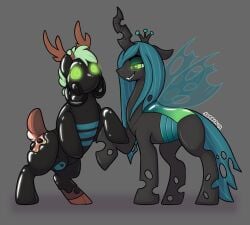 arthropod black_body cervid drone female feral friendship_is_magic green_eyes hasbro horn hypnosis latex male mammal mane mind_control my_little_pony null_bulge queen_chrysalis_(mlp) symrea transformation wings