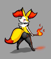 1girls ass blush braixen female female_only fire fur furry pokémon_(species) pokemon pokemon_(species) solo solo_female white_fur xdecadence069