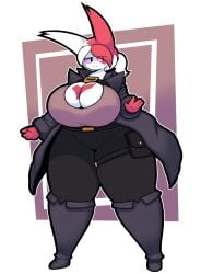 anthro anthrofied big_breasts breasts cleavage clothed clothing dewbber female fur furry furry_only nintendo pokémon_(species) pokemon pokemon_(species) solo tagme zangoose