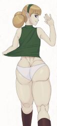 1girls ass_cleavage big_ass blonde_hair bubble_butt butt_crack dat_ass fado fado_(ocarina_of_time) female female_only flashing_panties huge_ass jayden_jayo22 looking_at_viewer looking_back ocarina_of_time panties smile teasing the_legend_of_zelda thick_thighs tight_clothing