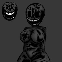 artist_request big_breasts big_mouth black_body black_eyes doors_(roblox) roblox roblox_game rule_63 rush_(doors) source_request tagme